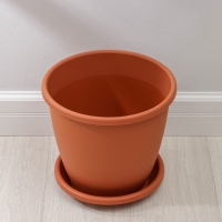 Горшок для цветов с поддоном &laquo;Афина&raquo;, 11 л, пластиковый, цвет коричневый