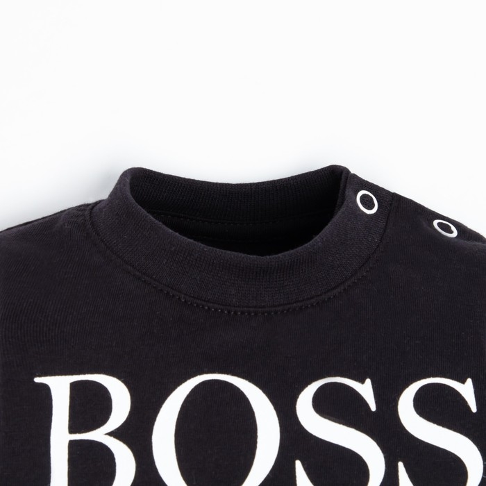 Лонгслив Крошка, Я Little Boss, рост 62-68 см, чёрный