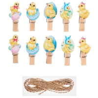 Прищепки декоративные &laquo;Цыплята&raquo; набор 10 шт., 1.5 &times; 12 &times; 14 см