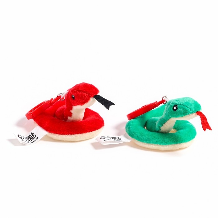 Новый год! Мягкая игрушка &laquo;Змея&raquo;, на брелоке, 6 см, цвета МИКС