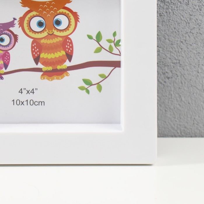 Мультирамка с часами "FAMILY" пластик, 5 фото (10х15/4шт, 10х10/1 шт) цв. белый