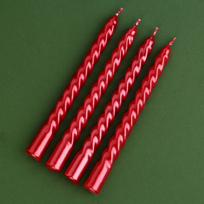 Новогодние свечи витые «Новый год: Сказочных моментов», без аромата, набор 4 шт, высота 15 см Новогодние свечи витые «Новый год: Сказочных моментов», без аромата, набор 4 шт, высота 15 см