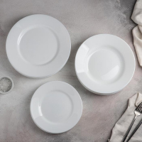 Сервиз столовый стеклокерамический Everyday, 18 предметов, цвет белый, серый Сервиз столовый стеклокерамический Everyday, 18 предметов, цвет белый, серый