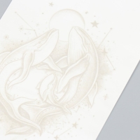 Татуировка на тело синяя "Киты при луне" 18х11 см Татуировка на тело синяя "Киты при луне" 18х11 см