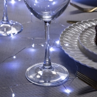 Гирлянда &laquo;Мишура&raquo; 5 м роса, IP20, серебристая нить, 100 LED, 2 режима, батарейки AAх3 (нет в комплекте), свечение белое