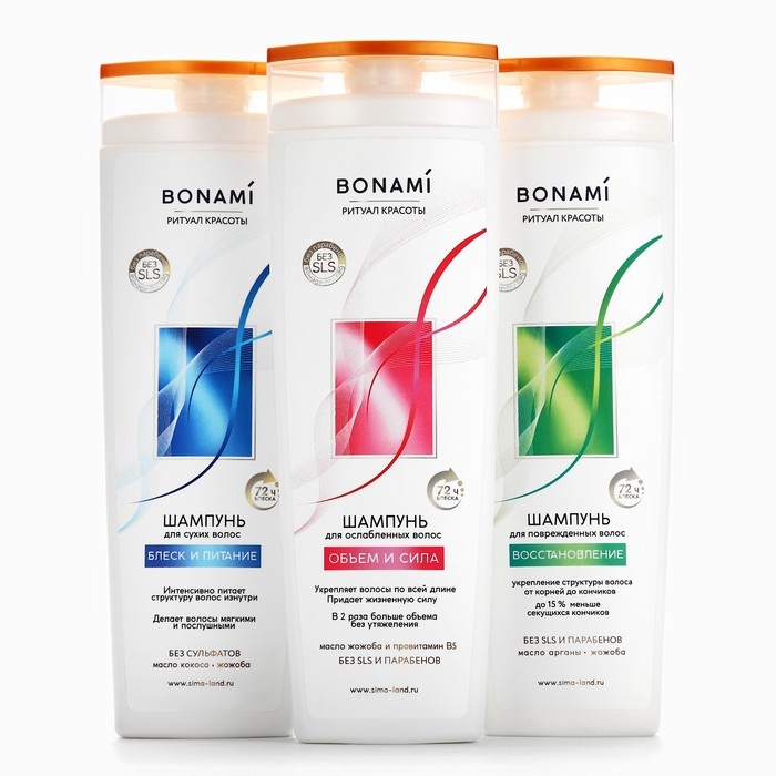 Шампунь для повреждённых волос с маслом арганы и жожоба, восстановление, 400 мл, BONAMI Шампунь для повреждённых волос с маслом арганы и жожоба, восстановление, 400 мл, BONAMI