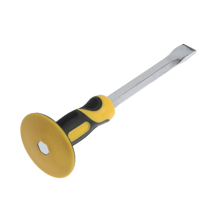 Зубило плоское ТУНДРА, сталь 45, хромированное, 2К рукоятка, 300 х 25 мм