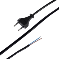 Шнур сетевой с вилкой, 2,5 м, ШВВП 2 х 0.5 мм2, черный Шнур сетевой с вилкой, 2,5 м, ШВВП 2 х 0.5 мм2, черный
