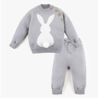 Комплект вязаный Крошка Я &laquo;Заяц&raquo;, рост 86-92 см