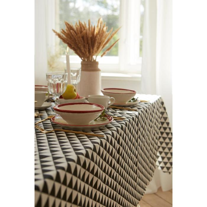 Скатерть Доляна "Треугольники" 145х200&plusmn;3см,100%пэ, рогожка 130 гр/м