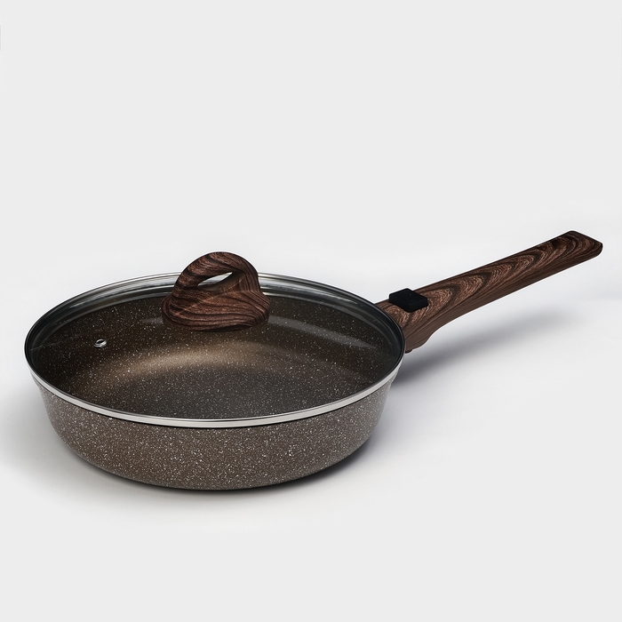 Сковорода Доляна «Брауни», d=24 см, съёмная ручка, стеклянная крышка, антипригарное покрытие, индукция Сковорода Доляна «Брауни», d=24 см, съёмная ручка, стеклянная крышка, антипригарное покрытие, индукция