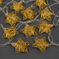 Гирлянда «Нить» 4 м с насадками «Звезда проволока», IP20, прозрачная нить, 20 LED, свечение тёплое белое, 8 режимов, 220 В Гирлянда «Нить» 4 м с насадками «Звезда проволока», IP20, прозрачная нить, 20 LED, свечение тёплое белое, 8 режимов, 220 В