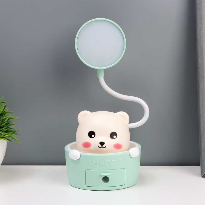 Светильник сенсорный с точилкой Светильник сенсорный с точилкой "Михалыч" LED, от USB/АКБ 6 Вт белый-зеленый 8х6х25 см RISALUX 1006