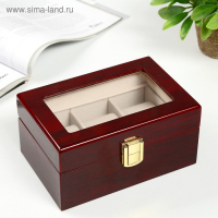 Шкатулка дерево под часы 3 отделения "Красно-коричневая" лак 8х16,5х11 см Шкатулка дерево под часы 3 отделения "Красно-коричневая" лак 8х16,5х11 см