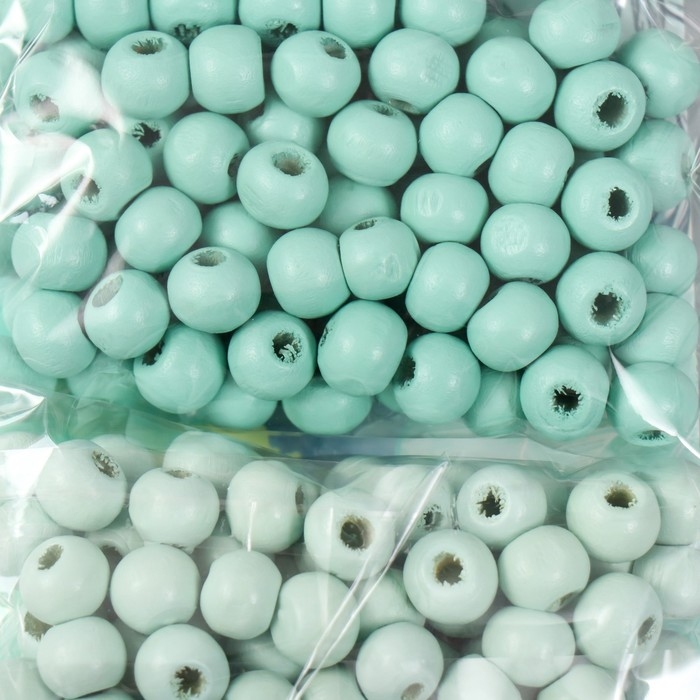 Набор бусины для творчества дерево "Мята" d-0,8 см, 4 цвета х 15 гр