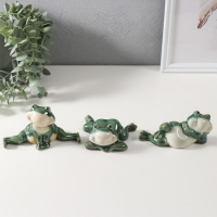 Сувенир керамика "Смешной лягушонок" МИКС 6,5х9,5х13 (9,5) см