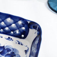 Блюдо &laquo;Сухарница&raquo;, гжель, микс