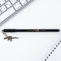 Ручка шариковая синяя паста 0.5 мм с подвеской автомат «Новых свершений» пластик Ручка шариковая синяя паста 0.5 мм с подвеской автомат «Новых свершений» пластик