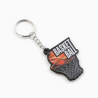 Брелок для ключей деревянный, спорт &laquo;Баскетбол&raquo;, 4,4 х 5 см