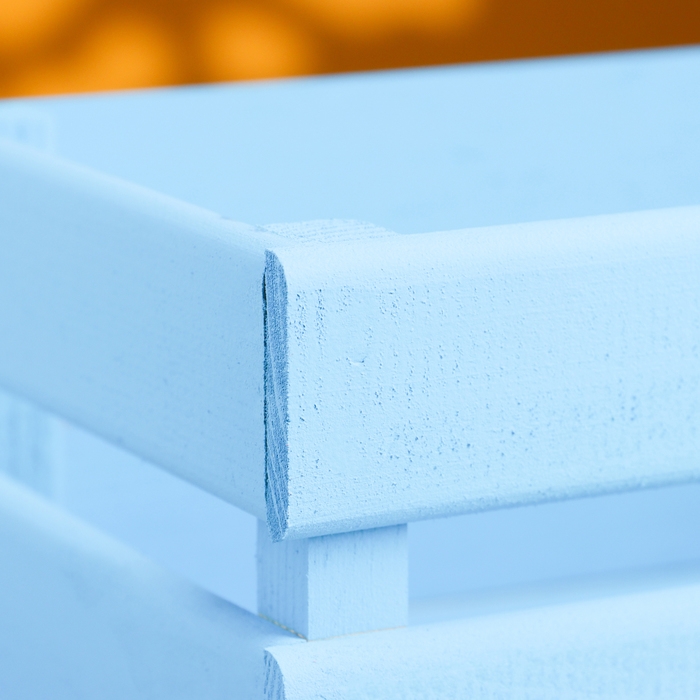 Кашпо деревянное 24.5&times;13.5&times;9 см "Двушка Лайт", двухреечное, голубой Дарим Красиво