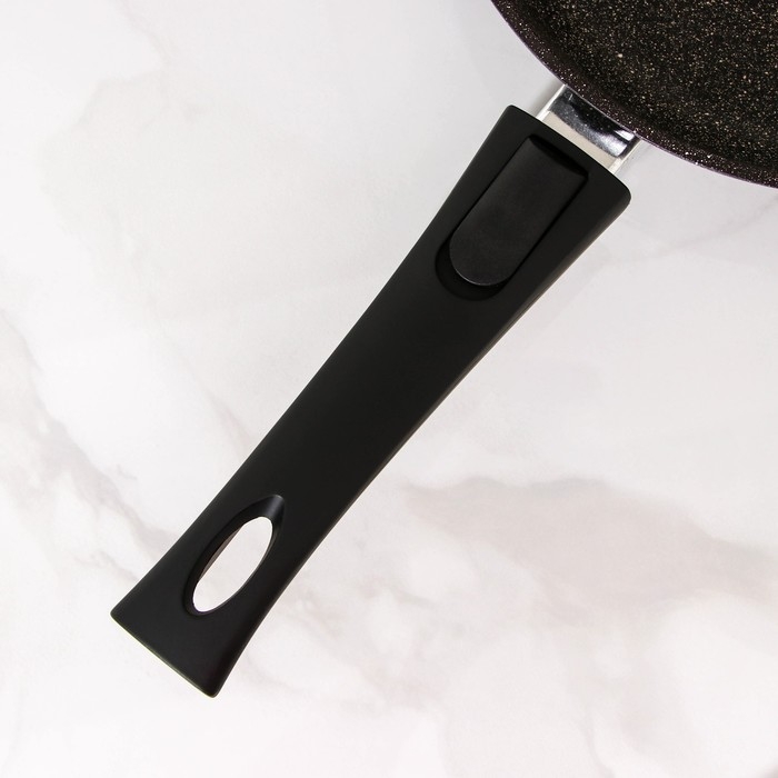 Сковорода Доляна &laquo;Элит&raquo;, d=24 см, съёмная ручка, антипригарное покрытие, цвет чёрный