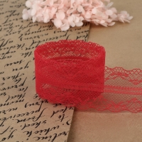 Кружево капроновое, 35 мм &times; 10 &plusmn; 1 м, цвет красный