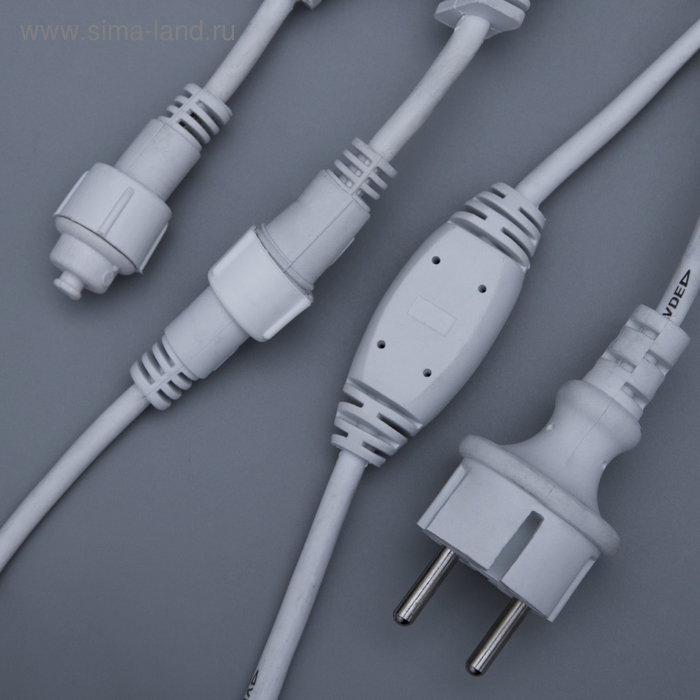 Гирлянда Гирлянда "Занавес" 2 х 1.5 м , IP65, УМС, белая нить каучук, 300 LED, свечение белое, 220 В