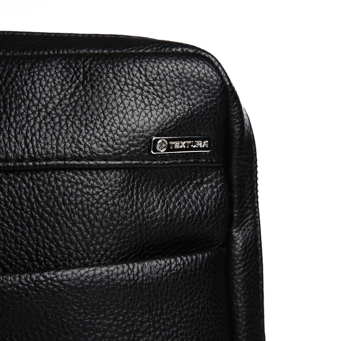 Сумка мужская через плечо TEXTURA, искусственная кожа, цвет чёрный