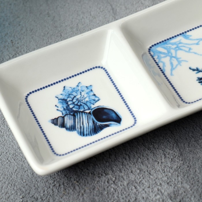 Менажница керамическая «Море», 13.8 х 7 см, цвет белый Менажница керамическая «Море», 13.8 х 7 см, цвет белый