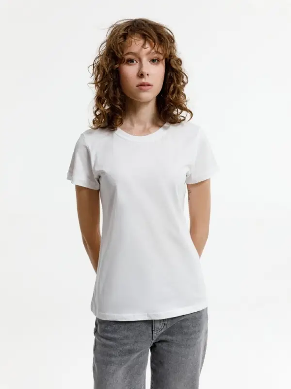 Футболка женская T-bolka Lady, белая (белоснежная), размер S