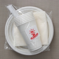 Набор пластиковой одноразовой посуды на 6 персон Не ЗАБЫЛИ! &laquo;Летний №2&raquo;, цвет белый