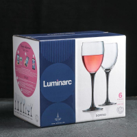 Набор стеклянных бокалов для вина &laquo;Домино&raquo;, 250 мл, 6 шт