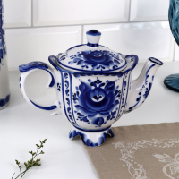 Чайник &laquo;Иринка&raquo;, 21х13х18 см, гжель