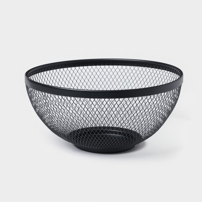 Фруктовница Доляна «Сетка», 26,5×26,5×12,8 см, чёрная Фруктовница Доляна «Сетка», 26,5×26,5×12,8 см, чёрная