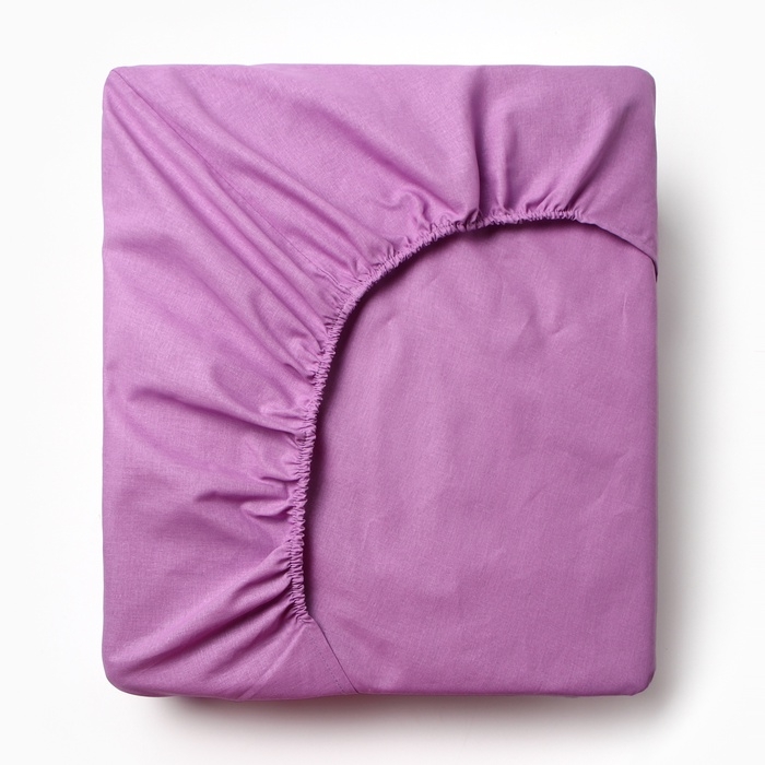 Простыня на резинке Этель 180*200*25, цв.сиреневый, 100% хлопок, поплин 125г/м2 Простыня на резинке Этель 180*200*25, цв.сиреневый, 100% хлопок, поплин 125г/м2