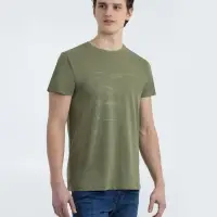 Футболка приталенная Old Patents. Knife, меланж хаки, размер S