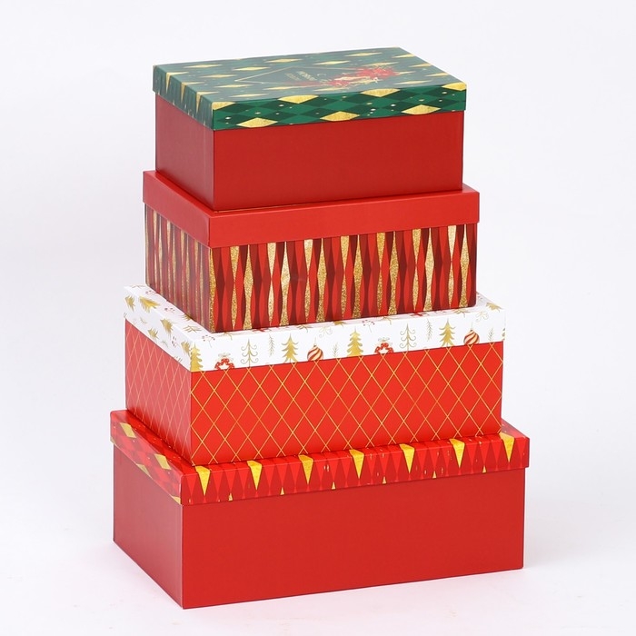 Набор коробок подарочных 15 в 1 &laquo;С Новым годом&raquo;, 12 х 7 х 4 см - 46,6 х 35,2 х 17.5 см, Новый год