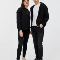 Толстовка унисекс оверсайз на молнии Zippy Terry, черная, размер XL/XXL