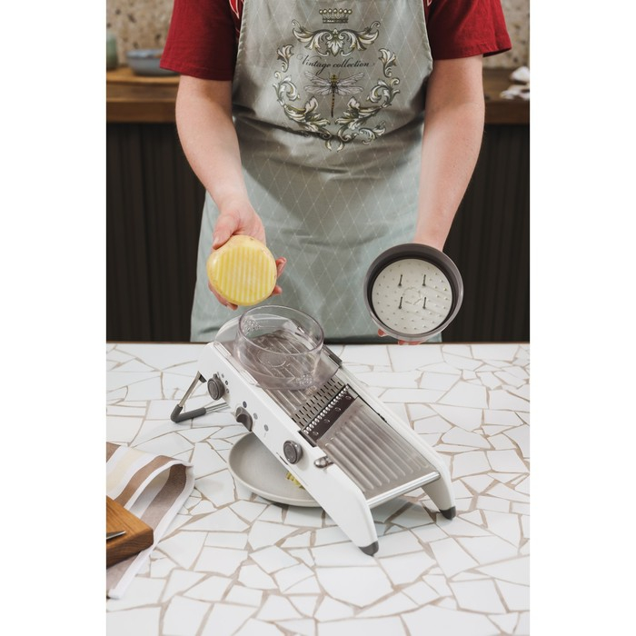 Овощерезка Magistro Stormy, с контролируемым углом нарезания, нержавеющая сталь, 35&times;15&times;14 см, цвет белый