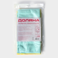 Салфетки универсальные Доляна, 220 г/м&sup2;, 5 шт, 30&times;30 см, микрофибра, с оверлоком, цвет МИКС