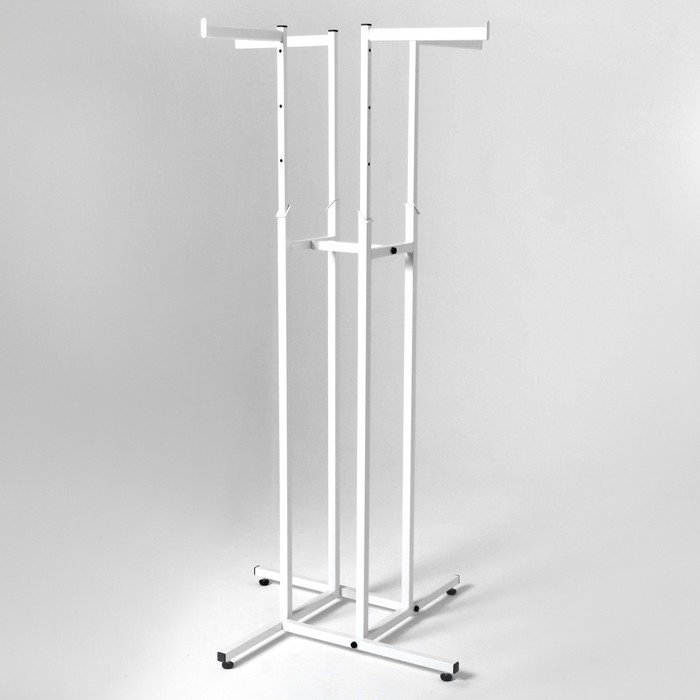 Вешала четырёхстороннее, напольное, регулируемая с четырьмя прямыми кронштейнами 86&times;86&times;120-180 см, цвет белый