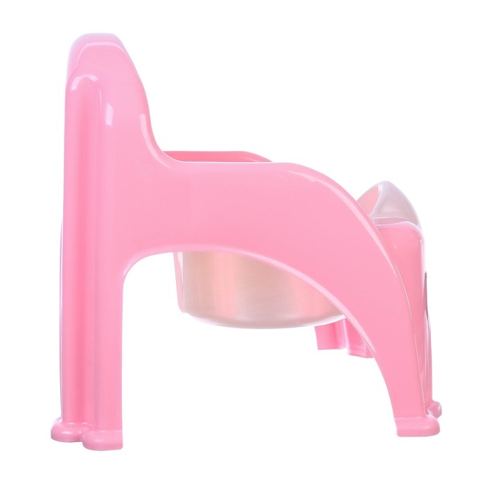 Горшок детский &laquo;Утенок&raquo; с крышкой, светло-розовый / белый 310х295х280мм