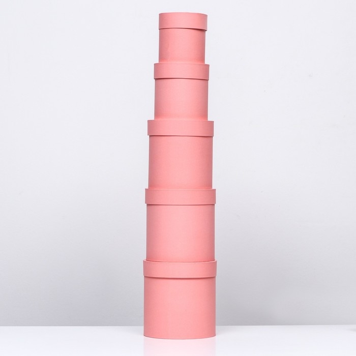 Набор шляпных коробок 5 в 1 "Жемчуг", 20 &times; 20 &times; 20 ‒ 13,5 &times; 13,5 &times; 13,5 см