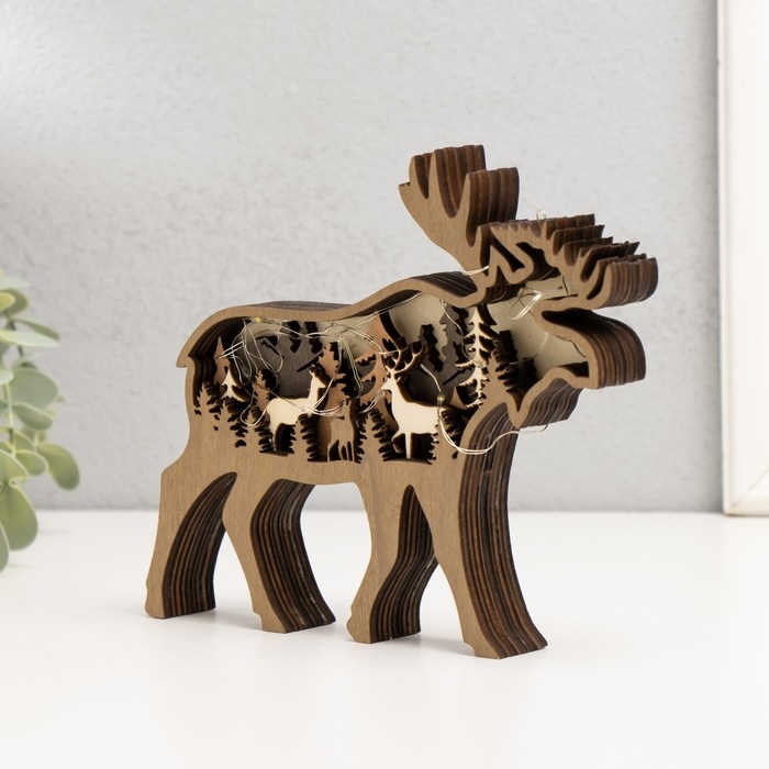 Сувенир дерево свет Сувенир дерево свет "Лось" 18х14 см