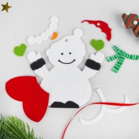 Набор для творчества - создай ёлочное украшение из фетра &laquo;Снеговик в шапочке&raquo;