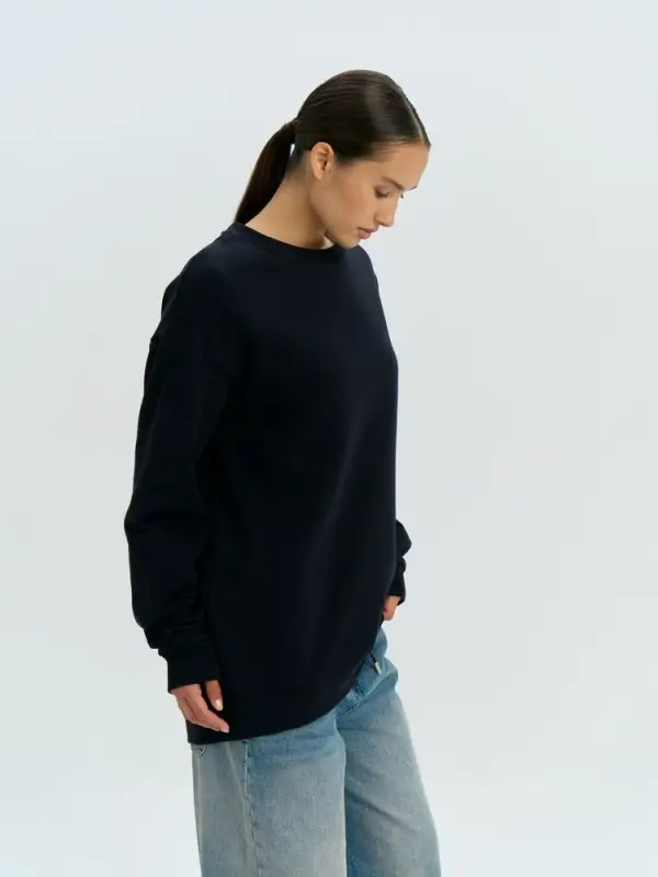 Свитшот оверсайз унисекс Omnifit, черный, размер XS/S