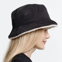 Панама Bucket двусторонняя, темно-серая с бежевым, размер S/M