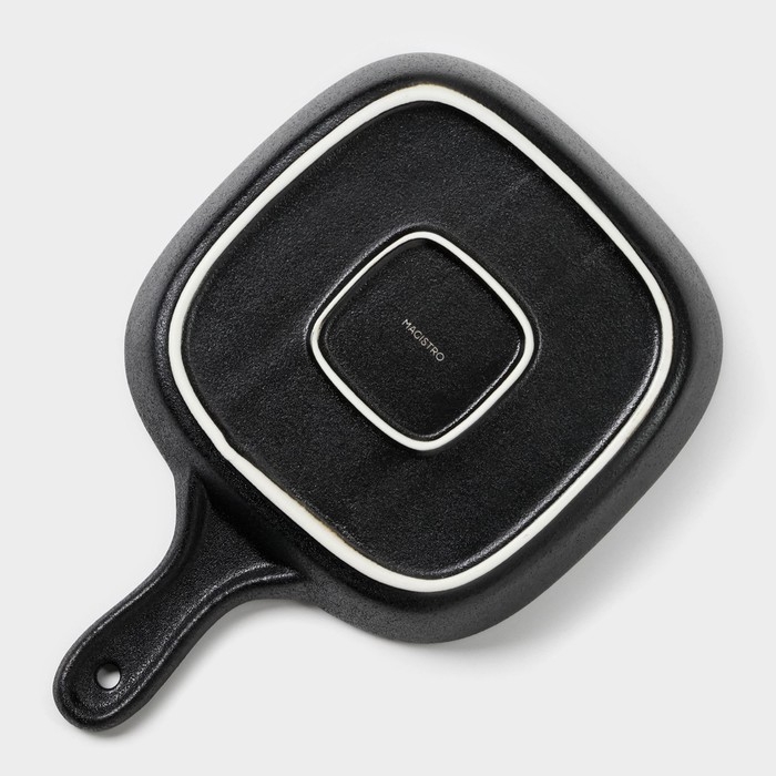 Блюдо керамическое для подачи Magistro Carbon, 28×19×4 см, цвет чёрный Блюдо керамическое для подачи Magistro Carbon, 28×19×4 см, цвет чёрный