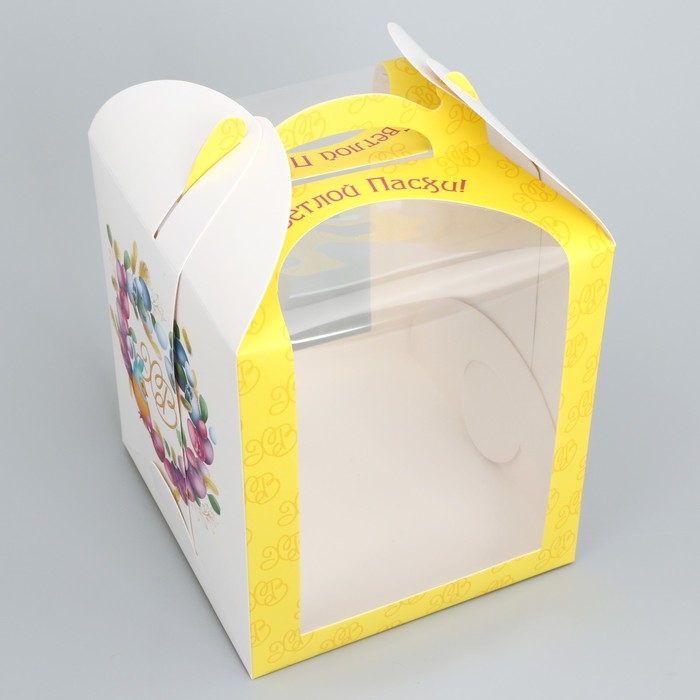 Коробка под торт, кондитерская упаковка, «Пасха», 15 х 15 х 18 см Коробка под торт, кондитерская упаковка, «Пасха», 15 х 15 х 18 см
