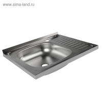 Мойка кухонная "Владикс", накладная, без сифона, 60х50 см, левая, нержавеющая сталь 0.4 мм Мойка кухонная "Владикс", накладная, без сифона, 60х50 см, левая, нержавеющая сталь 0.4 мм